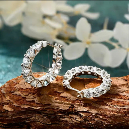 All 4mm moissanite hoop earrings