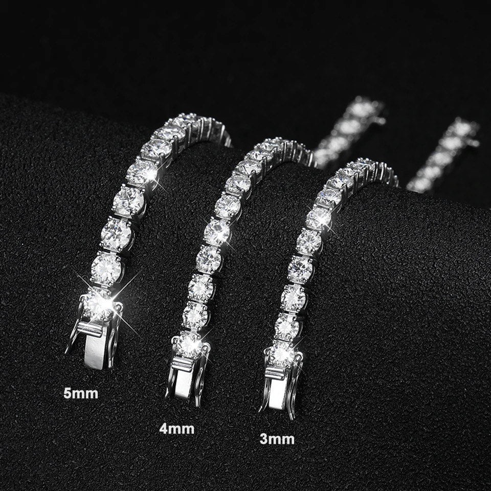5mm all moissanite unisex tennis bracelet