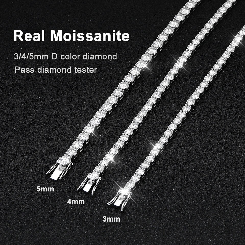 5mm all moissanite unisex tennis bracelet