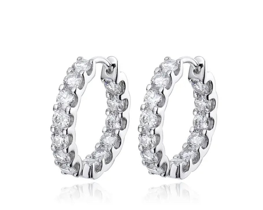 2.6cttw 3mm hoop moissanite earrings