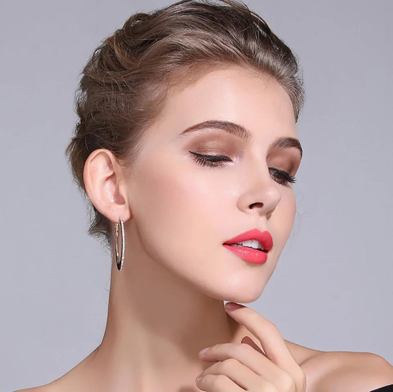 50mm hoop full moissanite earrings