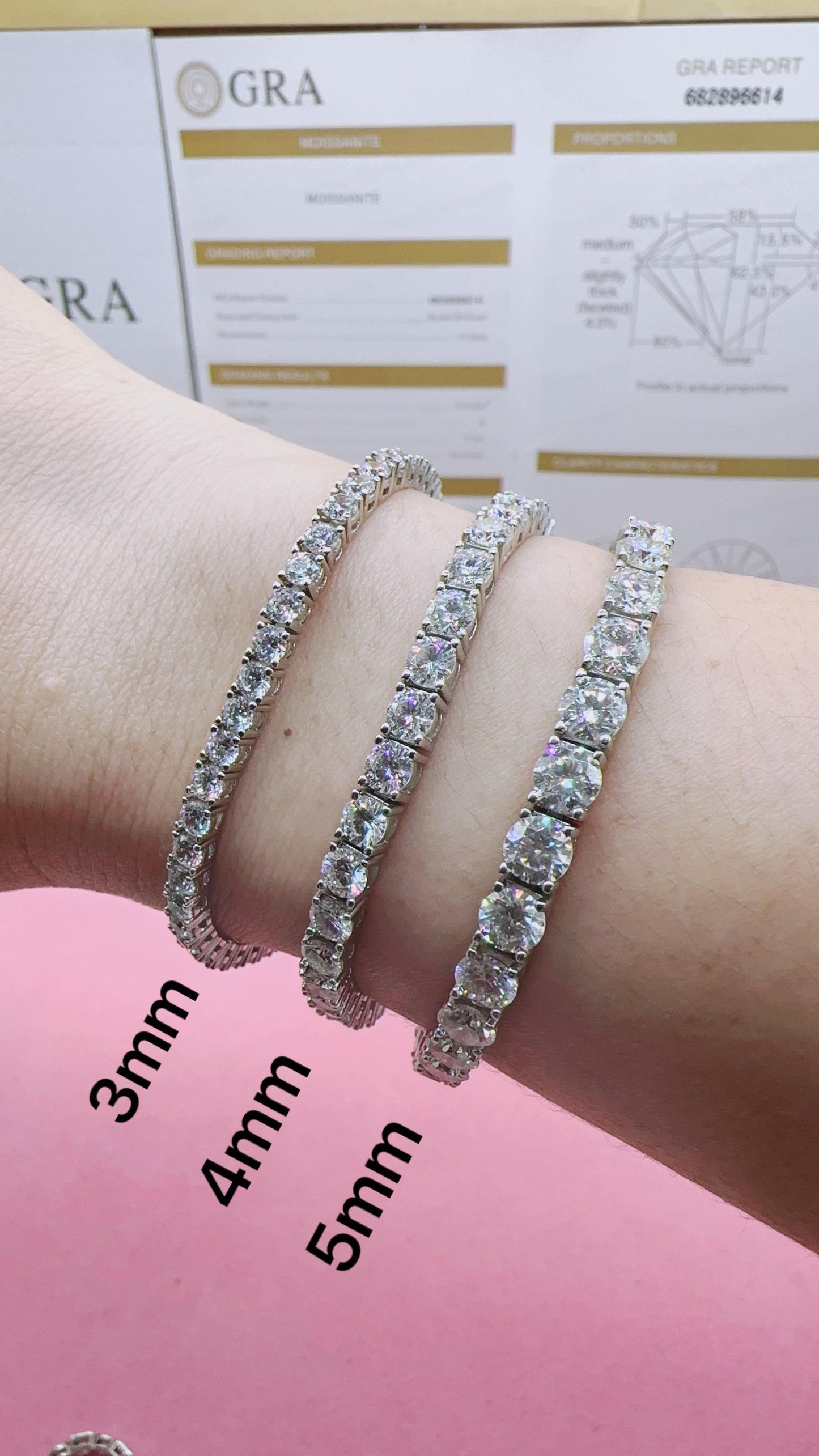 5mm all moissanite unisex tennis bracelet