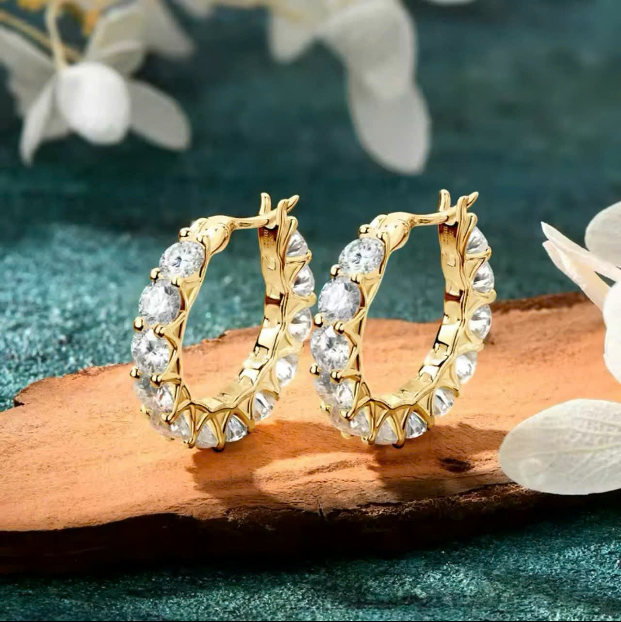 All 4mm moissanite hoop earrings