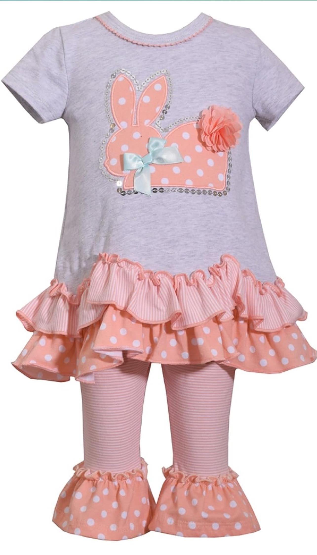 Bonnie Jean Infant Toddler Youth Girls Easter Spring Bunny 2 Pieces Set